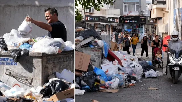 izmir karsiyakada cop daglari olustu vatandaslar kotu kokuya tepki gosterdi izmiri fareler basti yapamiyorsaniz cekin gidin HTVjYtai